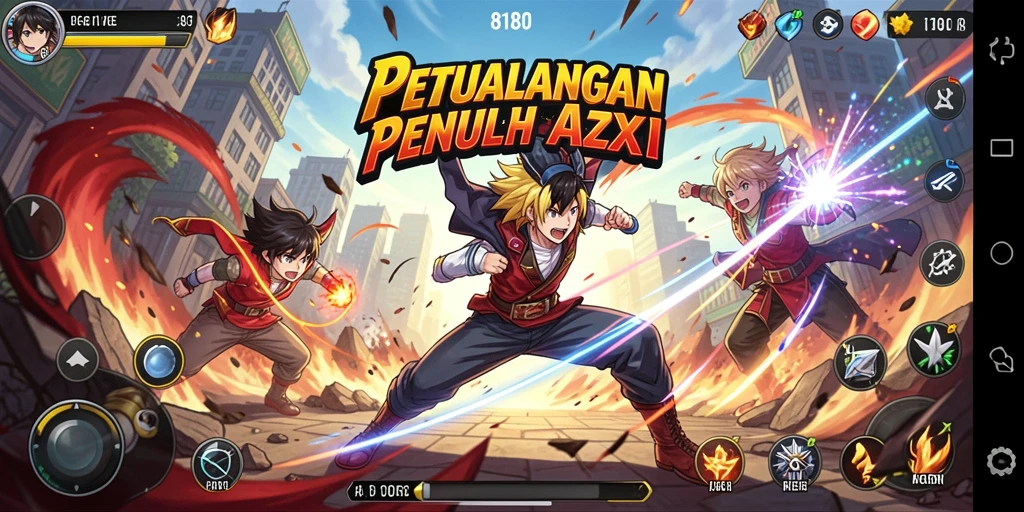 Screenshot 8180 menampilkan pertarungan seru dan karakter anime yang mengagumkan.