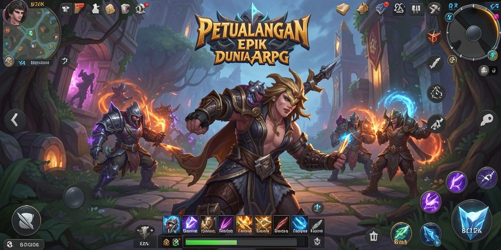 Tangkapan layar gameplay 8ZK menunjukkan pertarungan epik di dunia ARPG.