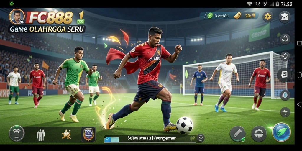 Screenshot FC888 menampilkan aksi seru dalam permainan olahraga.