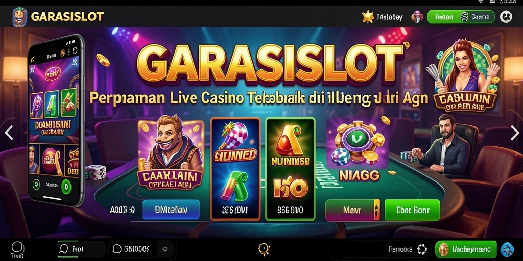 Screenshot gameplay GARASISLOT menampilkan suasana Live Casino yang menegangkan.