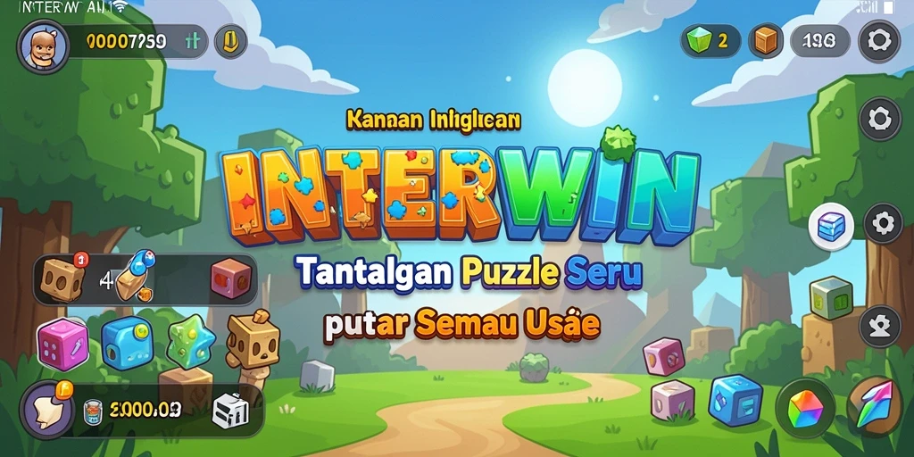 Tampilan menarik dari gameplay seru di INTERWIN puzzle.
