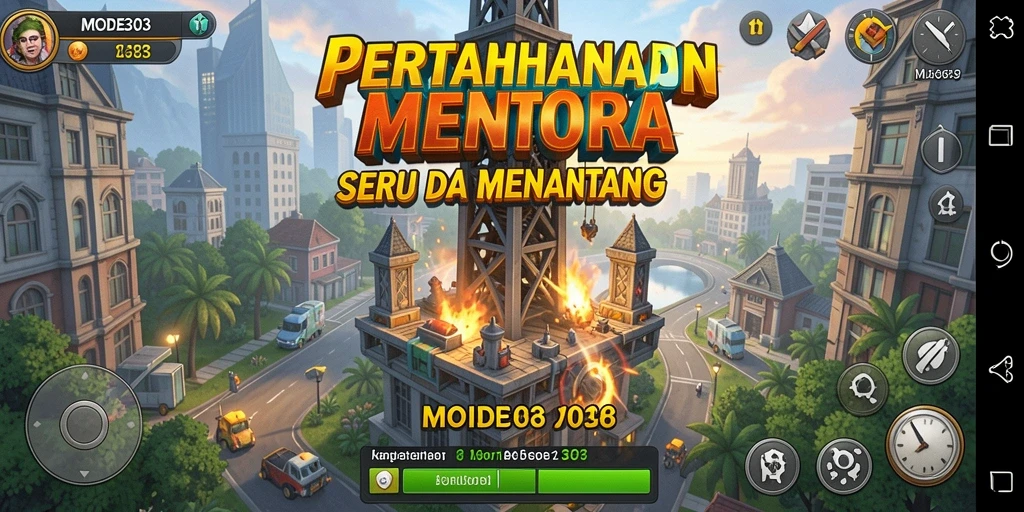 Tampilan menarik dari gameplay Tower Defense yang mendebarkan.