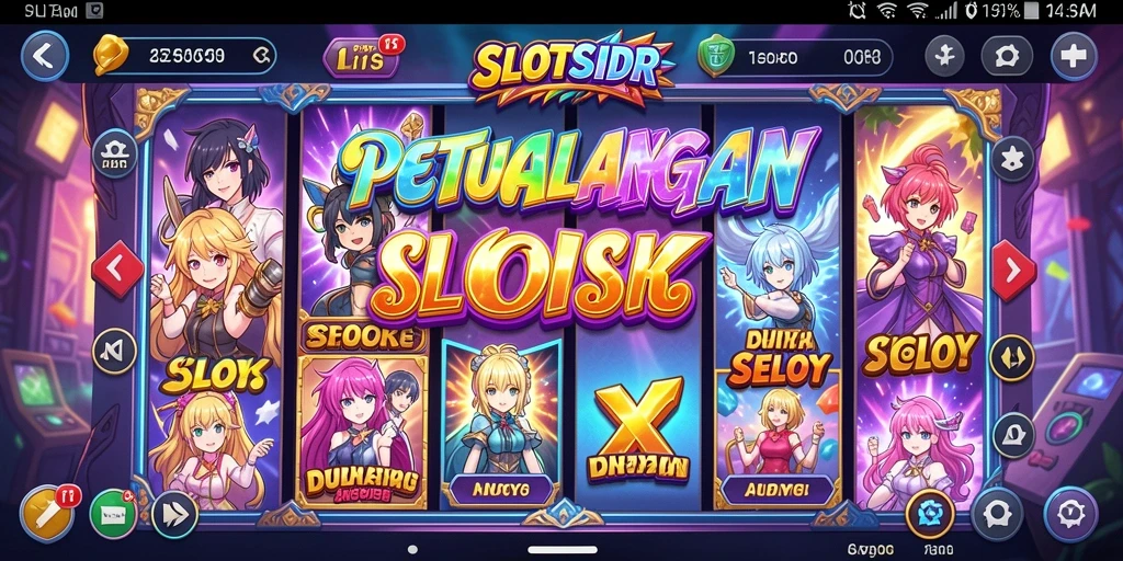 Tampilan gameplay SLOTSIDR dengan karakter anime yang menarik.