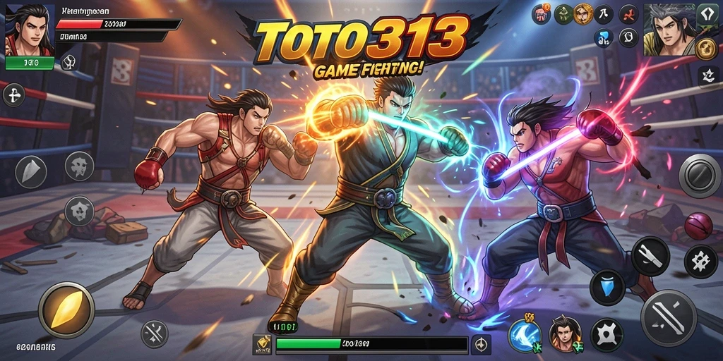 Screenshot gameplay TOTO313 menampilkan karakter bertarung dengan grafis yang menakjubkan.