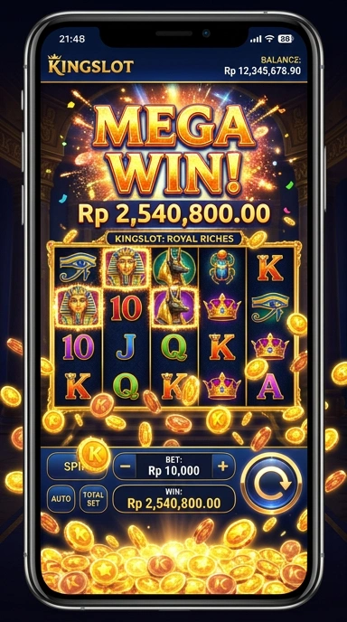 Tampilan aplikasi Kingslot yang menampilkan berbagai pilihan game menarik.